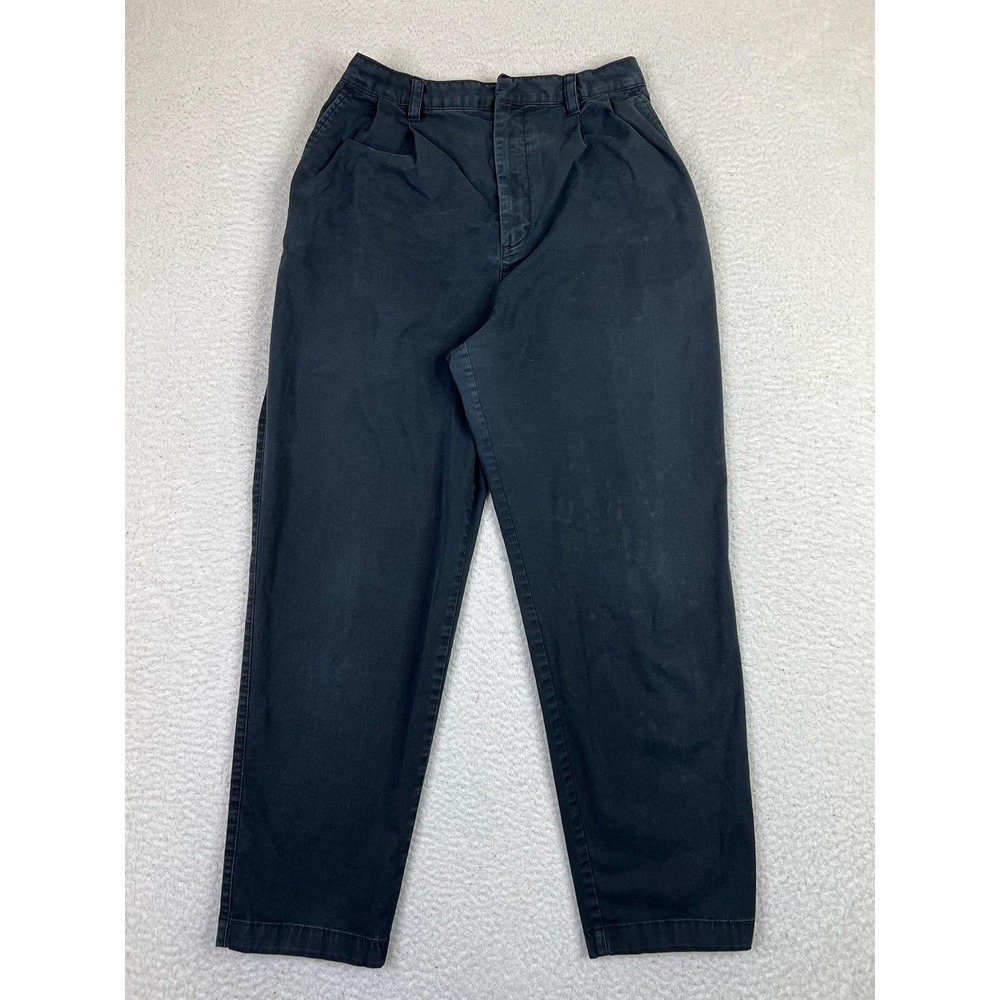GAP Pants Womens 8 Black HR Pleated Tapered Soft Casual Comfort Relaxed Fit
